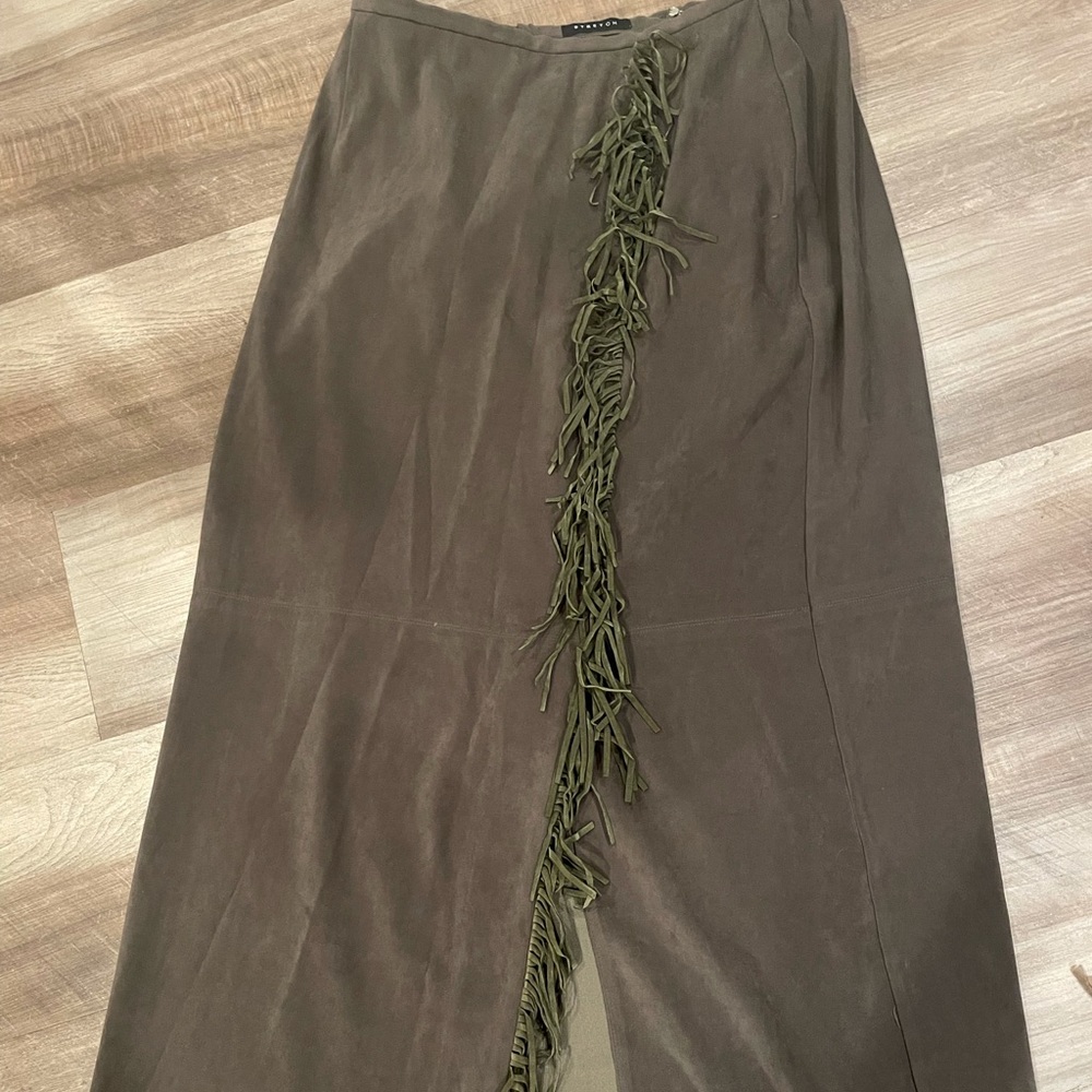 Beautiful Suede skirt - midi. Western style